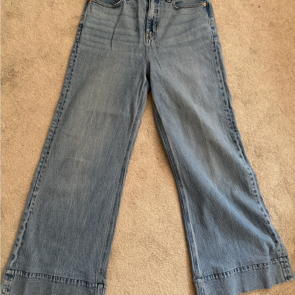 J. Crew Light Blue Wide-Leg Trouser Jeans